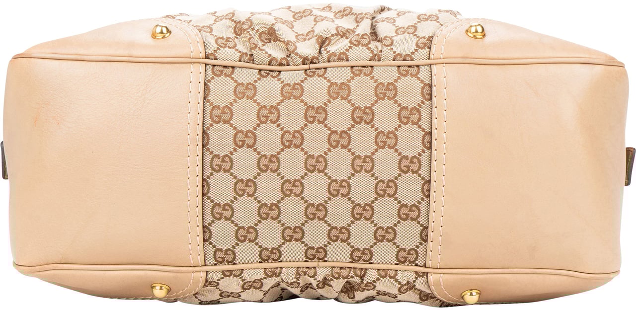 Gucci Gucci GG Monogram Horsebit Handbag Bruin
