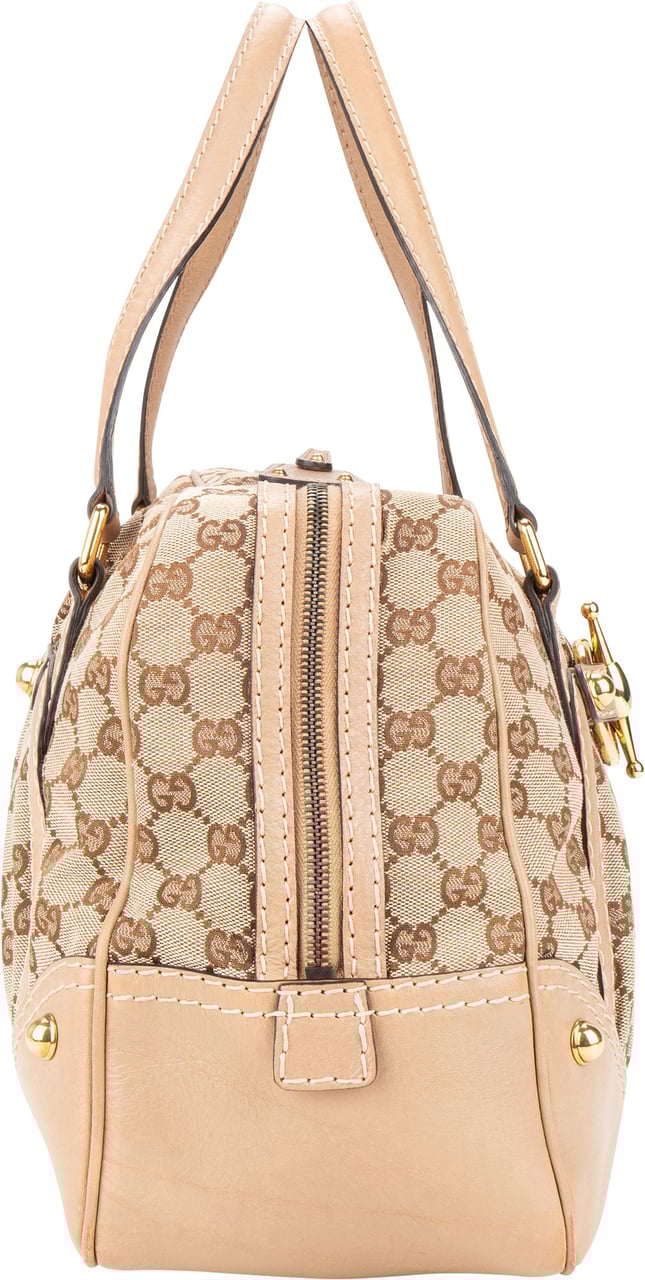 Gucci Gucci GG Monogram Horsebit Handbag Bruin
