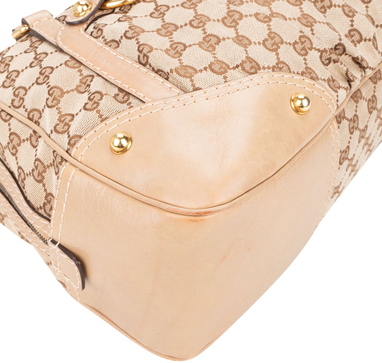 Gucci Gucci GG Monogram Horsebit Handbag Bruin