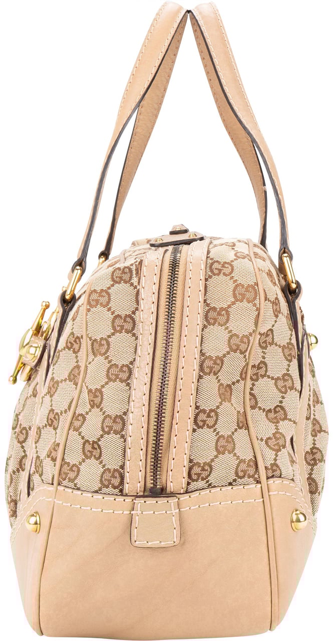 Gucci Gucci GG Monogram Horsebit Handbag Bruin