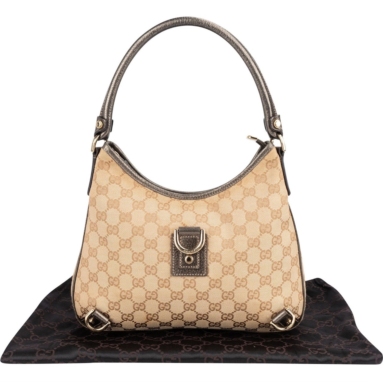 Gucci Gucci Monogram GG Abbey D-Ring Shoulder Bag Beige