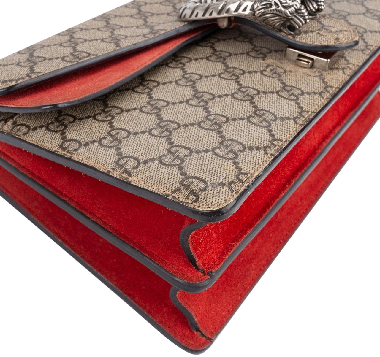 Gucci Gucci Monogram GG Supreme Suede Dionysus Shoulder Bag Beige