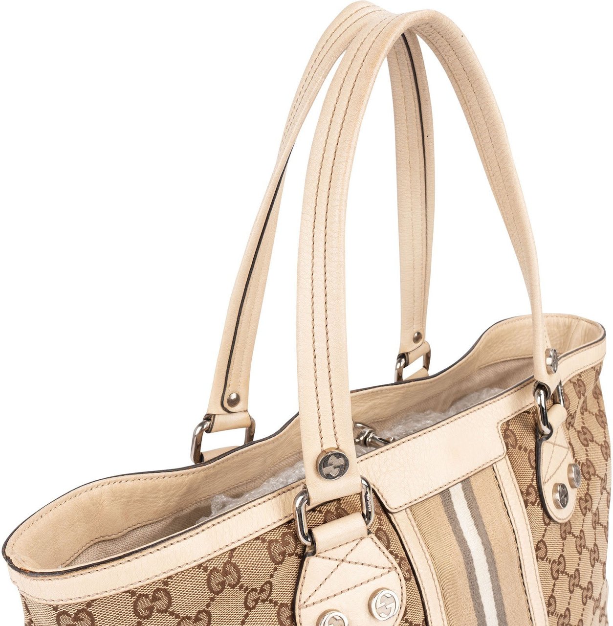 Gucci Monogram GG Canvas Jolicoeur Handbag Beige