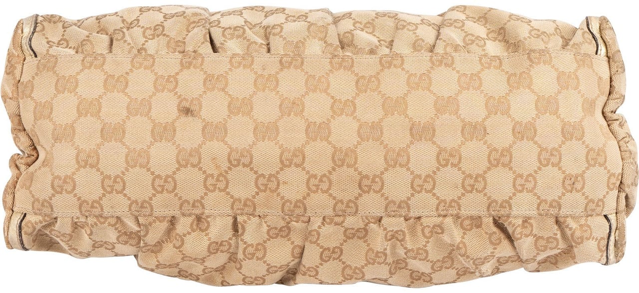 Gucci Gucci Monogram GG Canvas Abbey D-Ring Hobo Shoulder Bag Beige