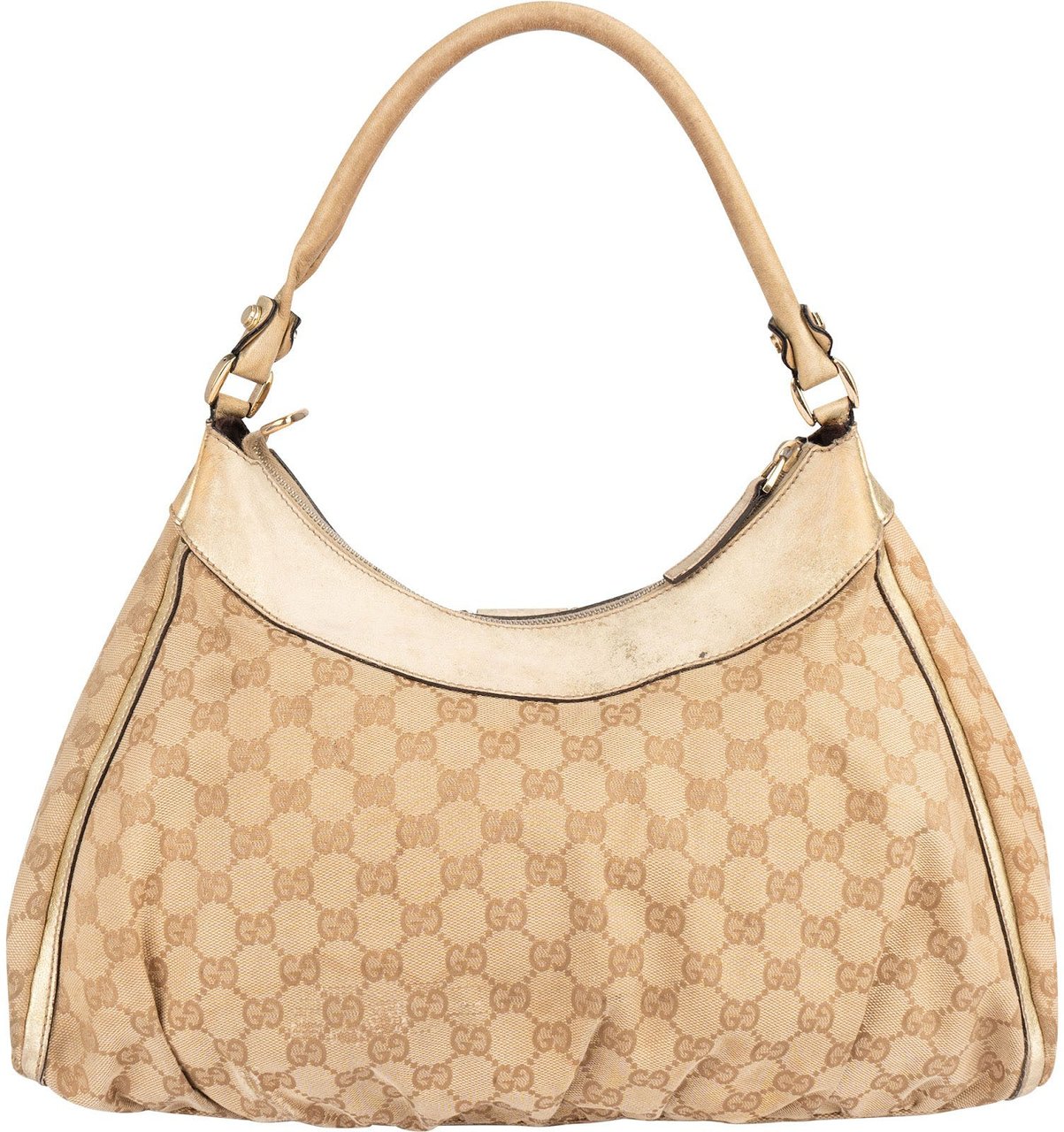 Gucci Gucci Monogram GG Canvas Abbey D-Ring Hobo Shoulder Bag Beige