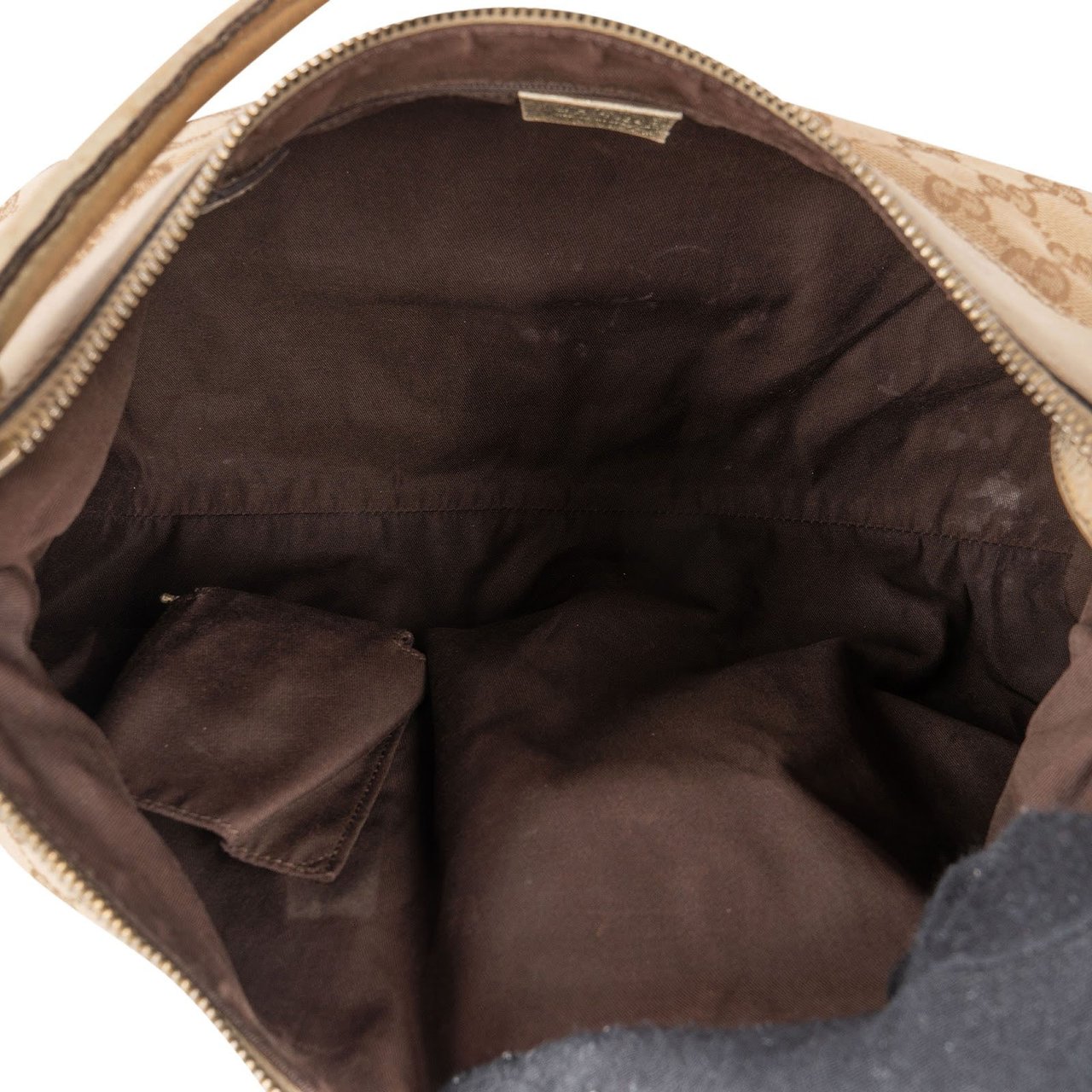 Gucci Gucci Monogram GG Canvas Abbey D-Ring Hobo Shoulder Bag Beige