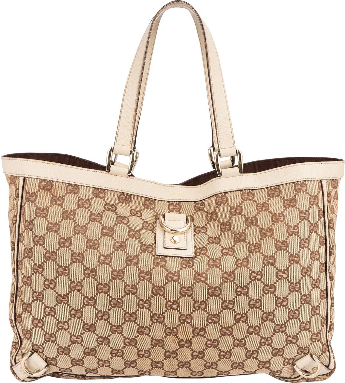 Gucci Gucci Monogram GG Canvas Abbey Handbag Beige