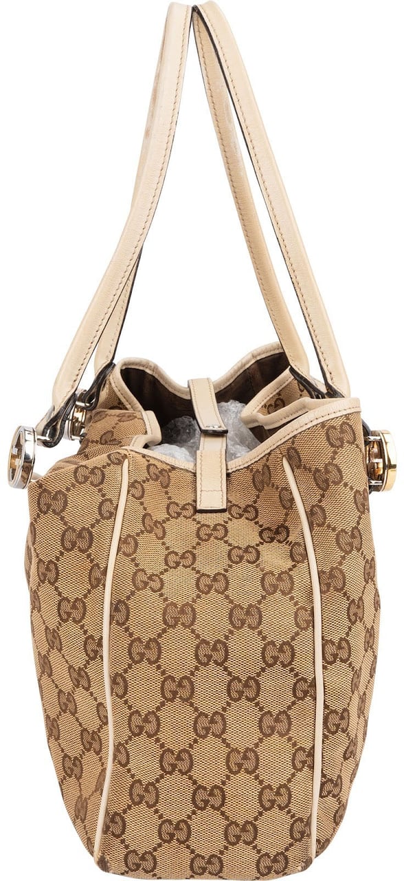 Gucci Gucci Monogram GG Canvas Twin Shoulder Bag Beige