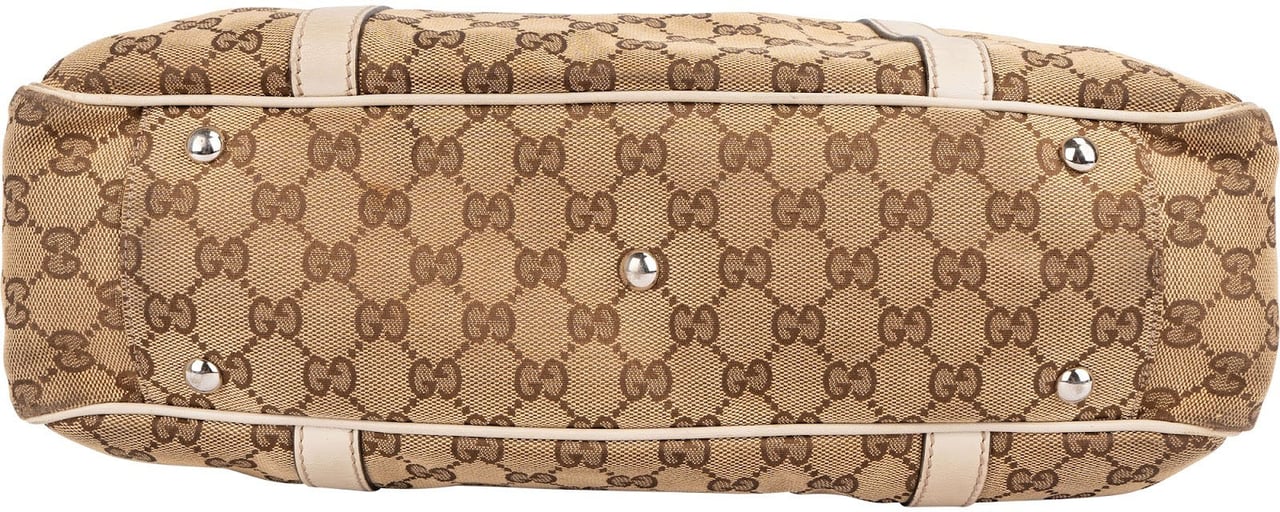 Gucci Gucci Monogram GG Canvas Twin Shoulder Bag Beige