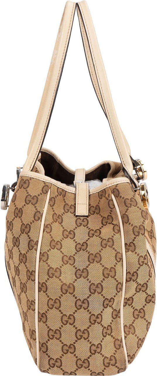 Gucci Gucci Monogram GG Canvas Twin Shoulder Bag Beige