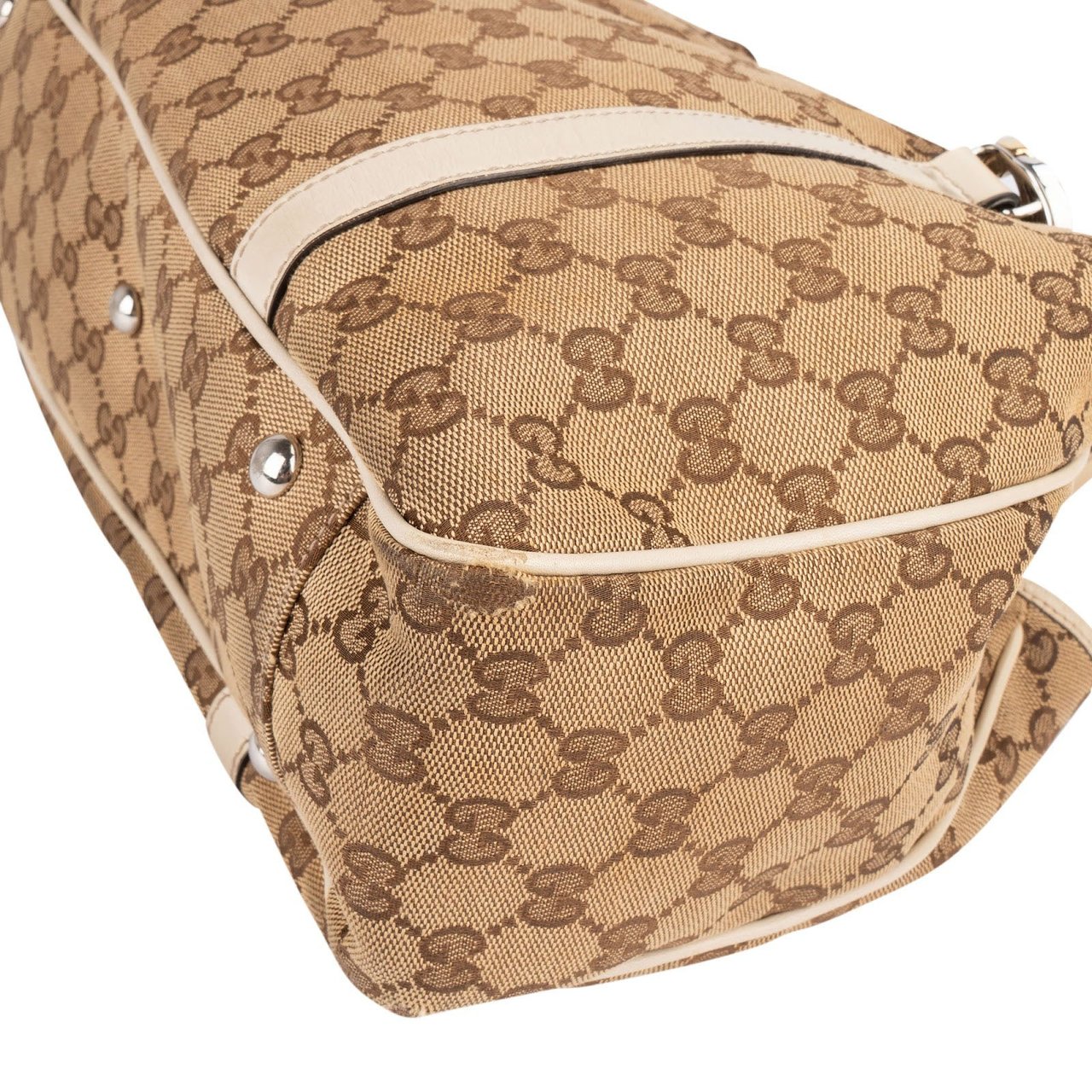 Gucci Gucci Monogram GG Canvas Twin Shoulder Bag Beige
