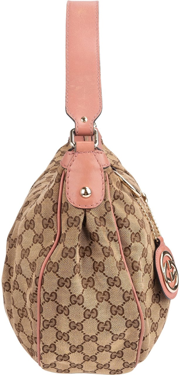 Gucci Gucci Monogram GG Sukey Hobo Shoulder Bag Beige