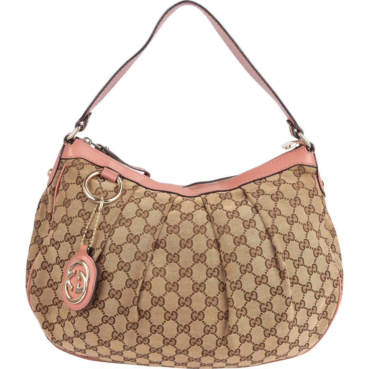 Gucci Gucci Monogram GG Sukey Hobo Shoulder Bag Beige