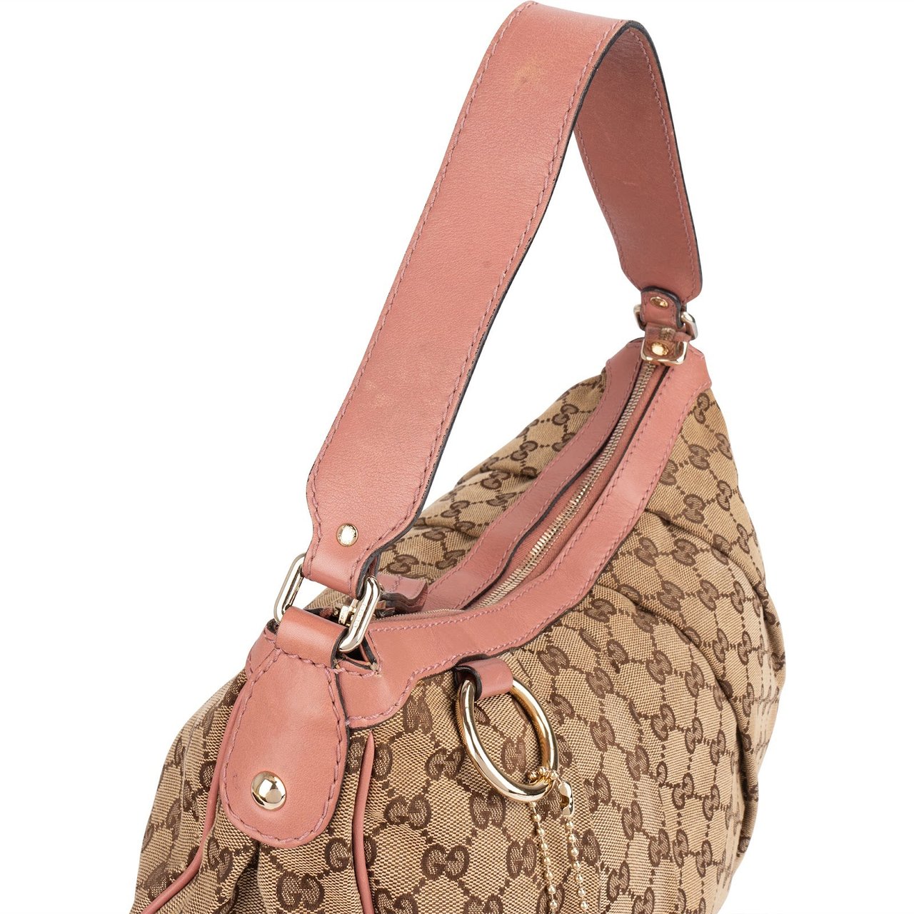Gucci Gucci Monogram GG Sukey Hobo Shoulder Bag Beige