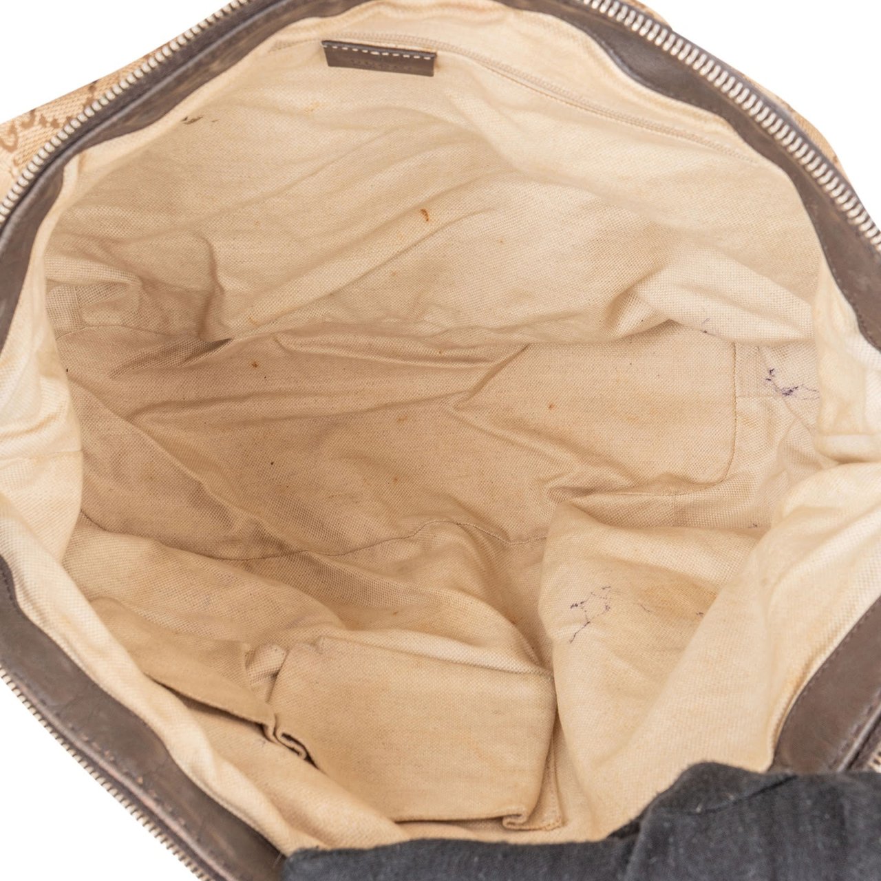 Gucci Gucci Monogram GG Canvas Sukey Tote Handbag Beige