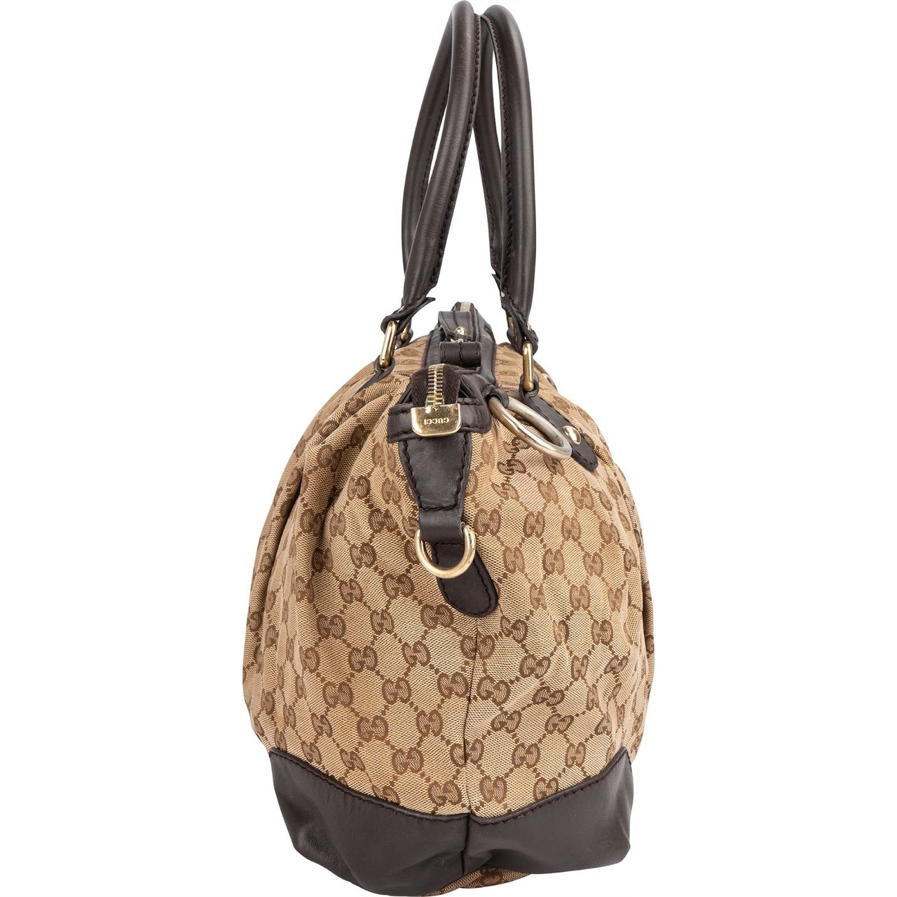 Gucci Gucci Monogram GG Canvas Sukey Tote Handbag Beige
