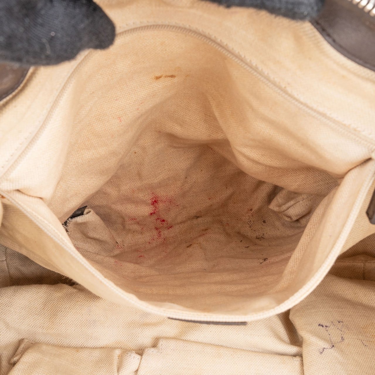 Gucci Gucci Monogram GG Canvas Sukey Tote Handbag Beige