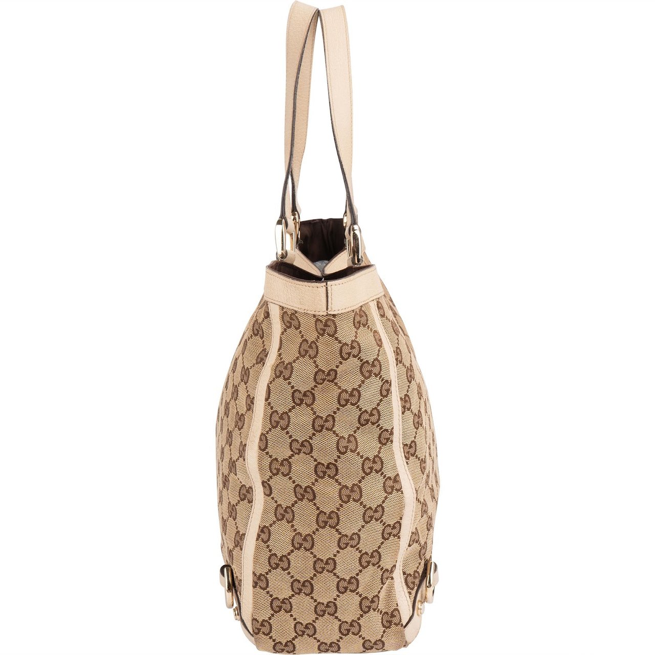 Gucci Gucci Monogram GG Abbey D-Ring Tote Hobo Handbag Beige