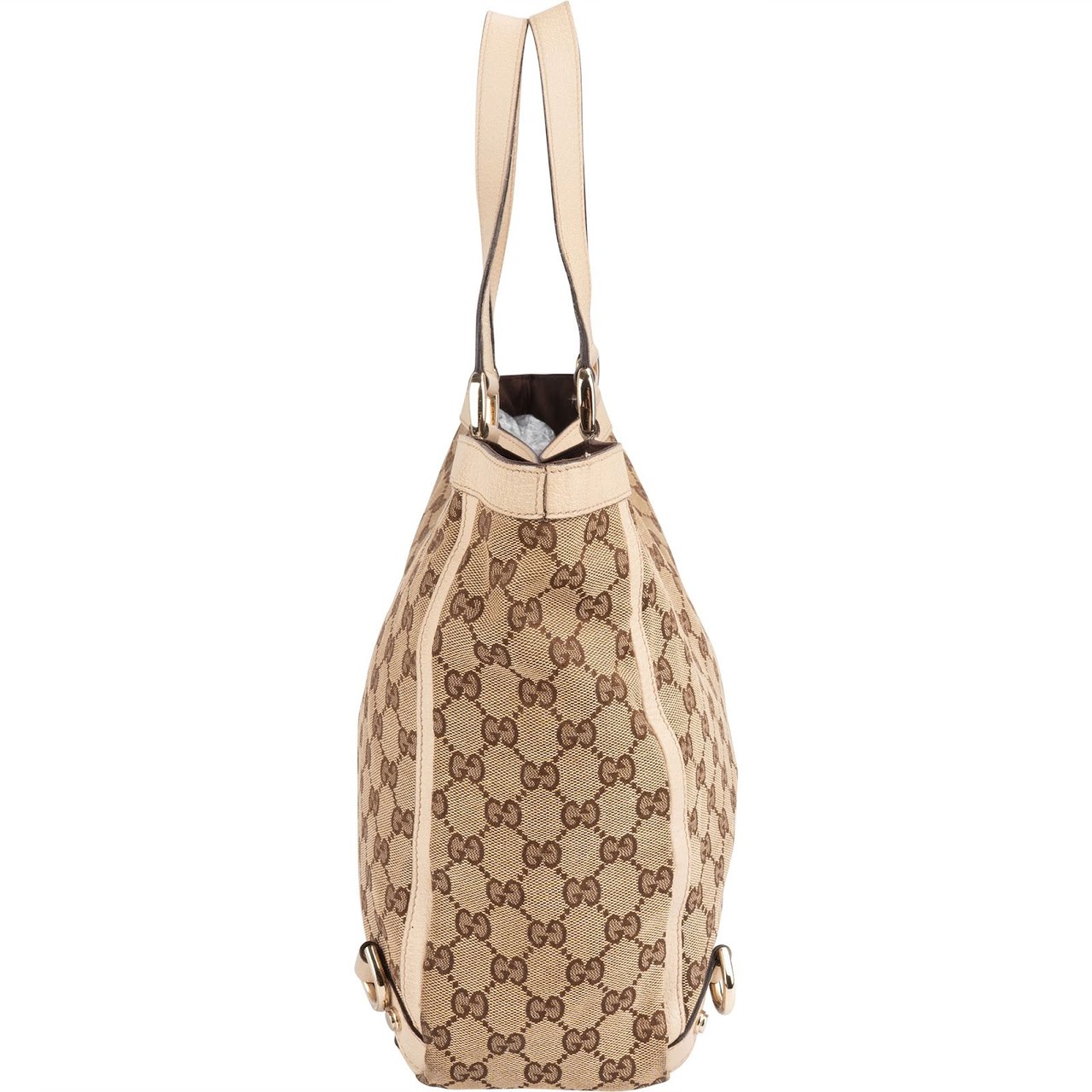 Gucci Gucci Monogram GG Abbey D-Ring Tote Hobo Handbag Beige