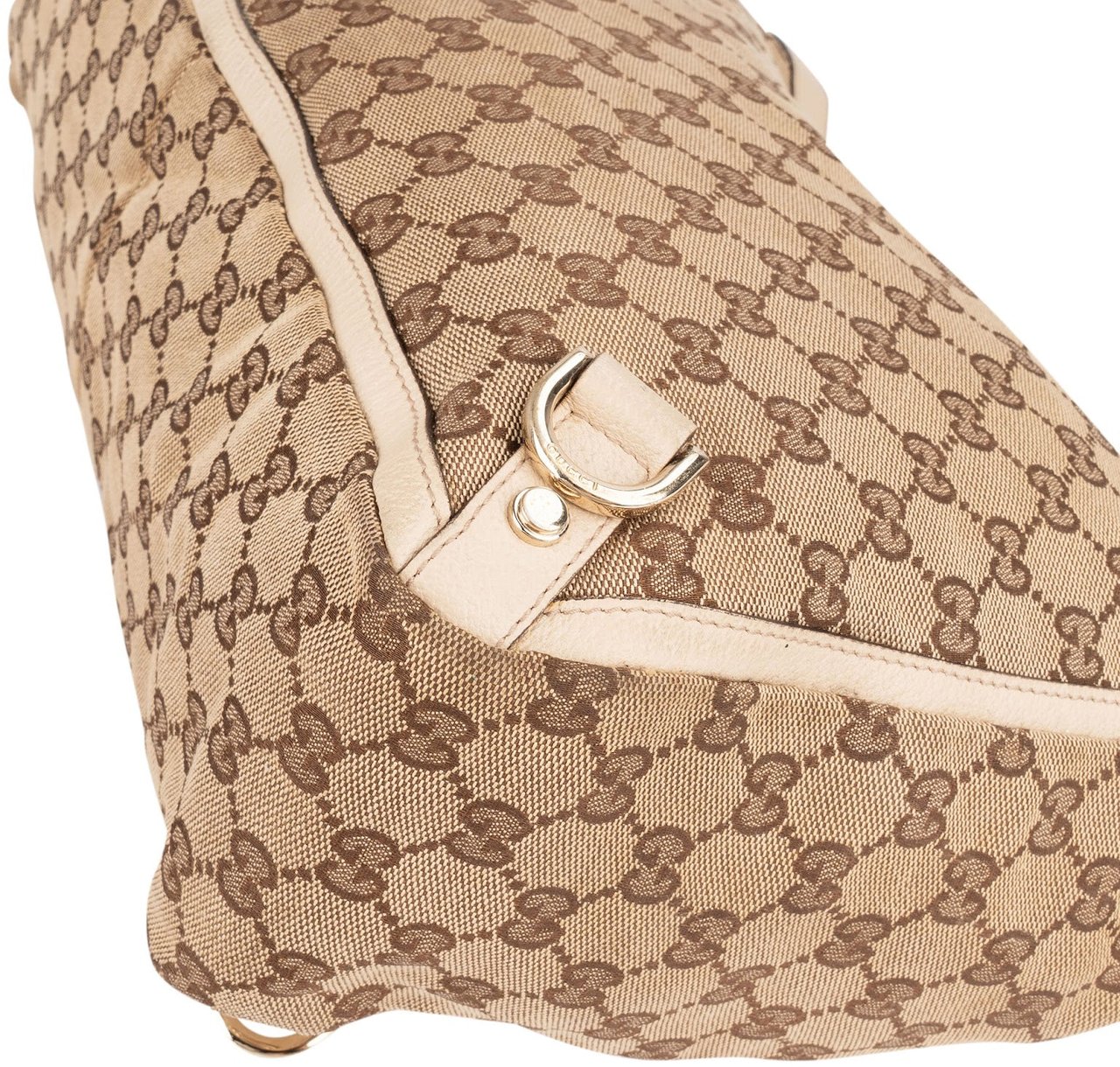 Gucci Gucci Monogram GG Abbey D-Ring Tote Hobo Handbag Beige