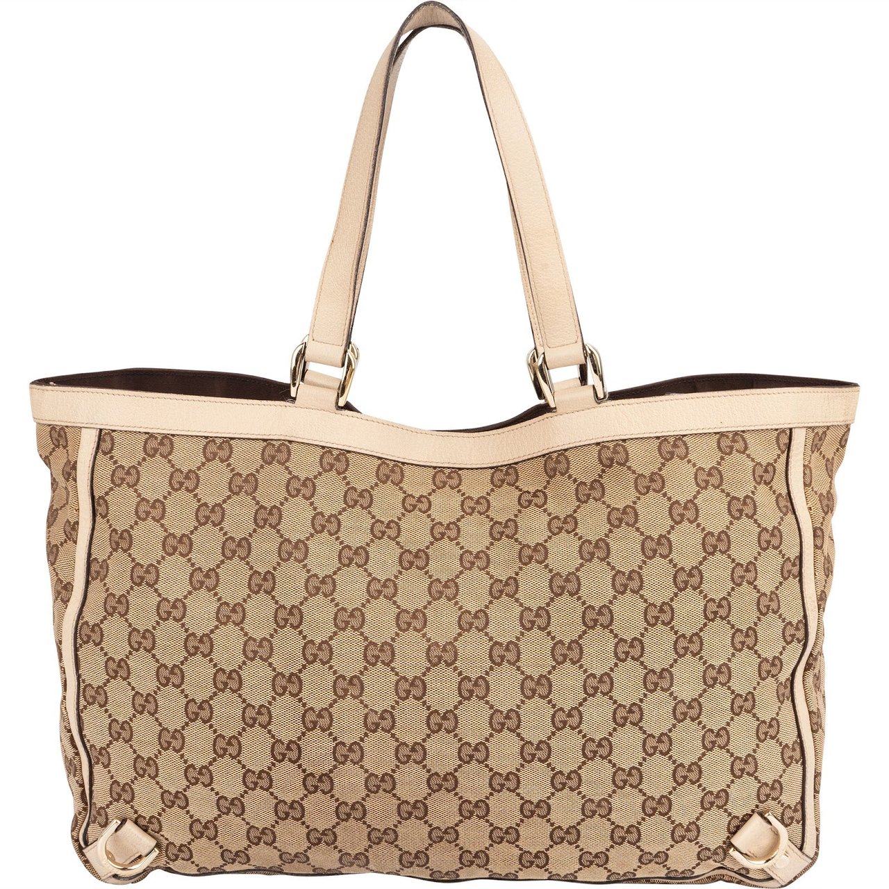 Gucci Gucci Monogram GG Abbey D-Ring Tote Hobo Handbag Beige