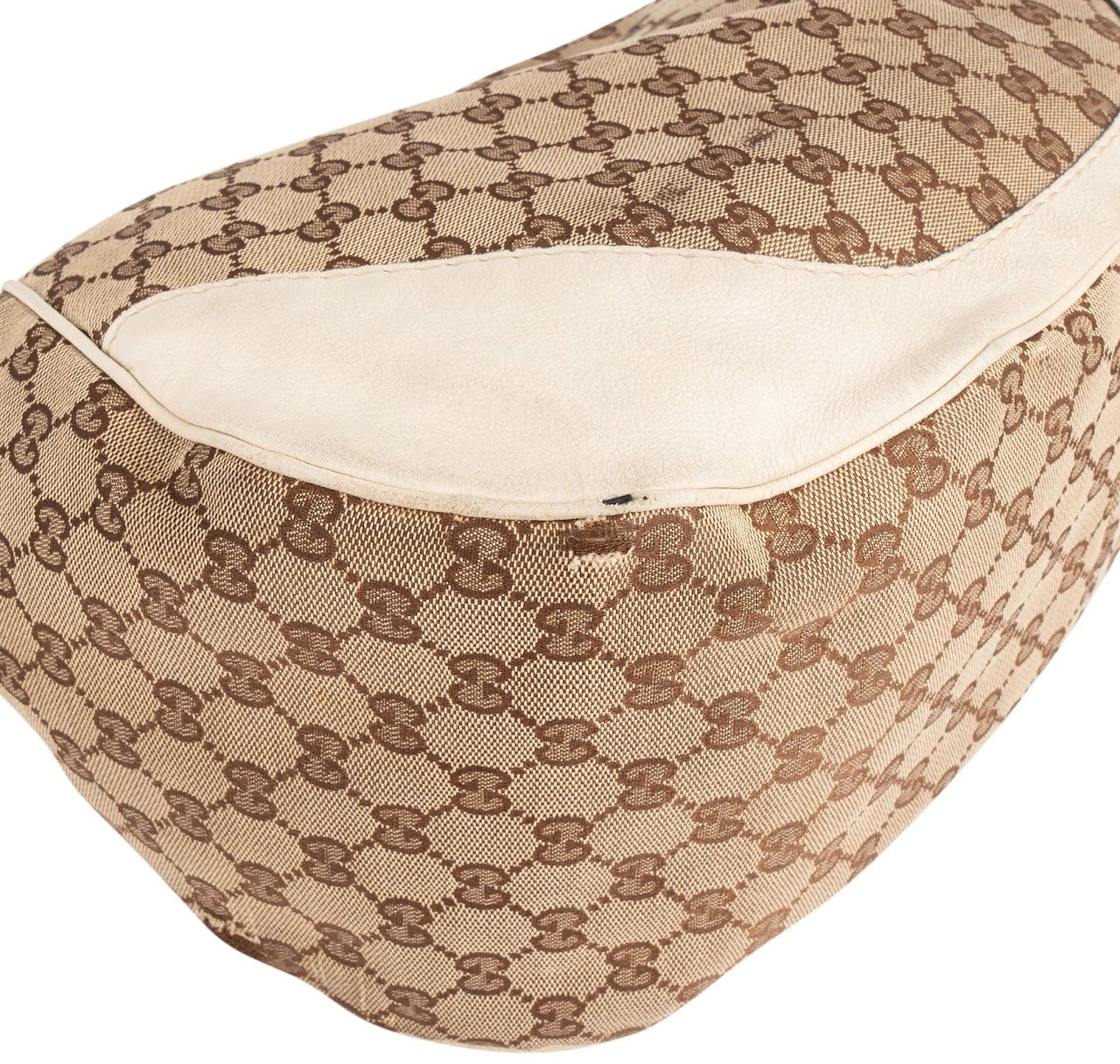 Gucci Gucci Monogram GG Canvas Interlocking G Hobo Handbag Beige