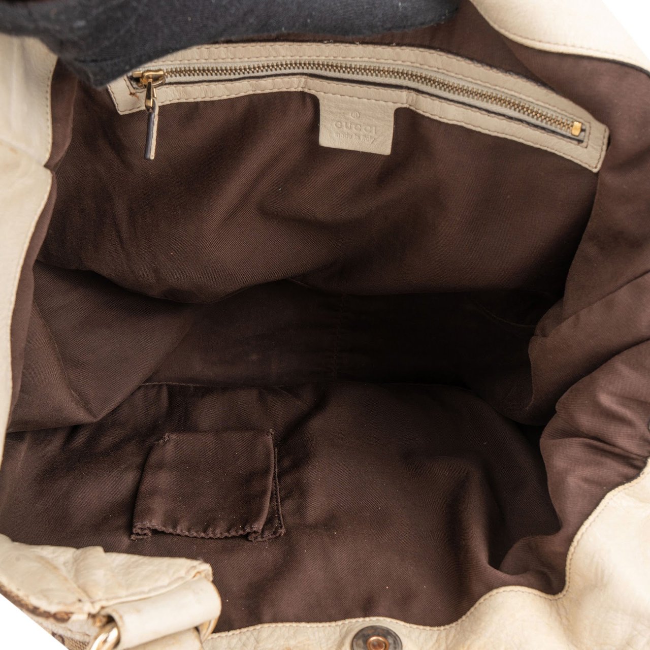 Gucci Gucci Monogram GG Canvas Interlocking G Hobo Handbag Beige