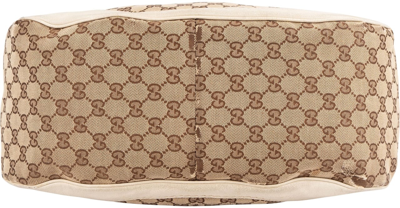 Gucci Gucci Monogram GG Canvas Interlocking G Hobo Handbag Beige