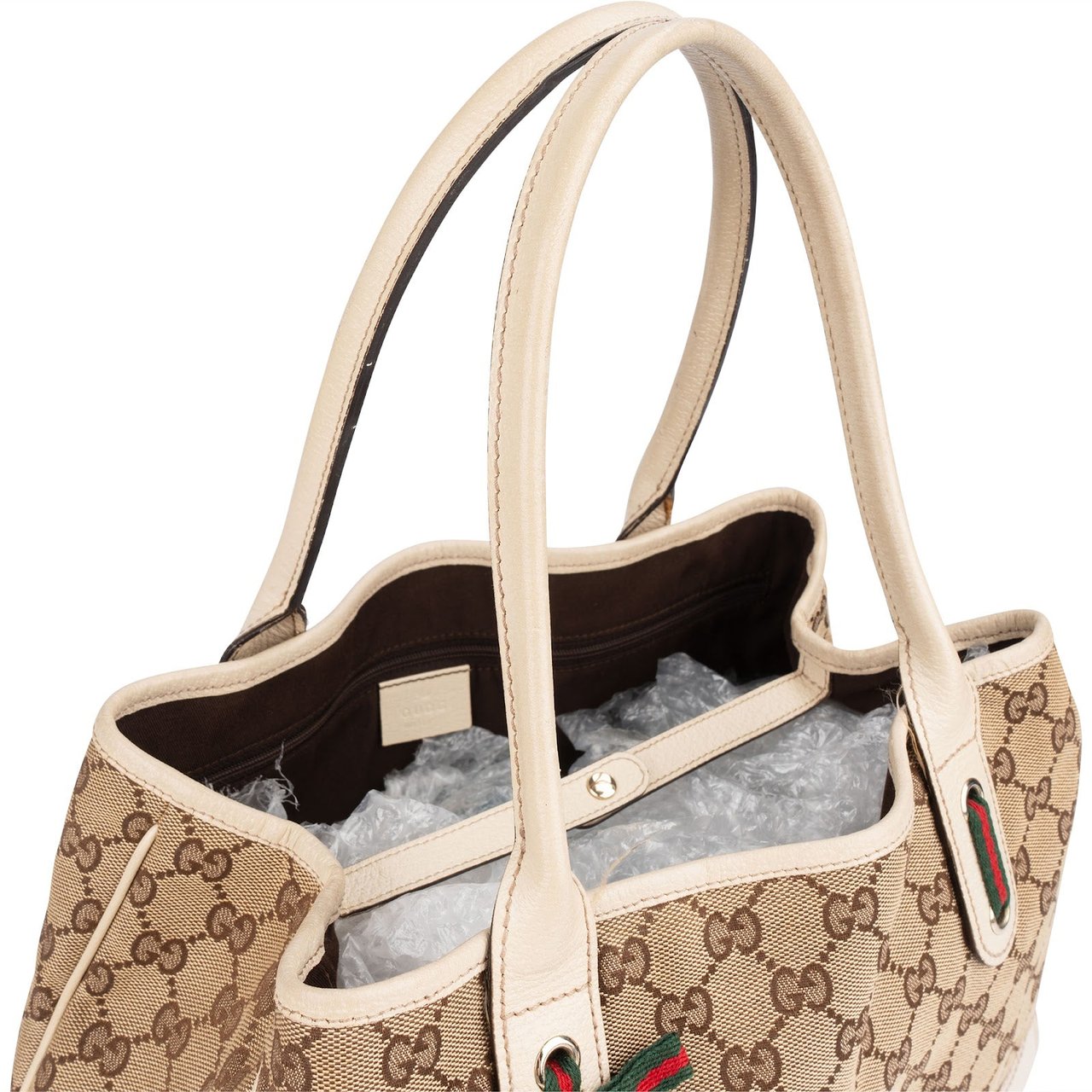 Gucci Monogram GG Princy Tote Handbag Bruin