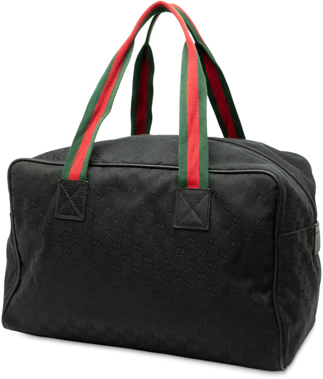 Gucci GG Canvas Web Travel Bag Zwart