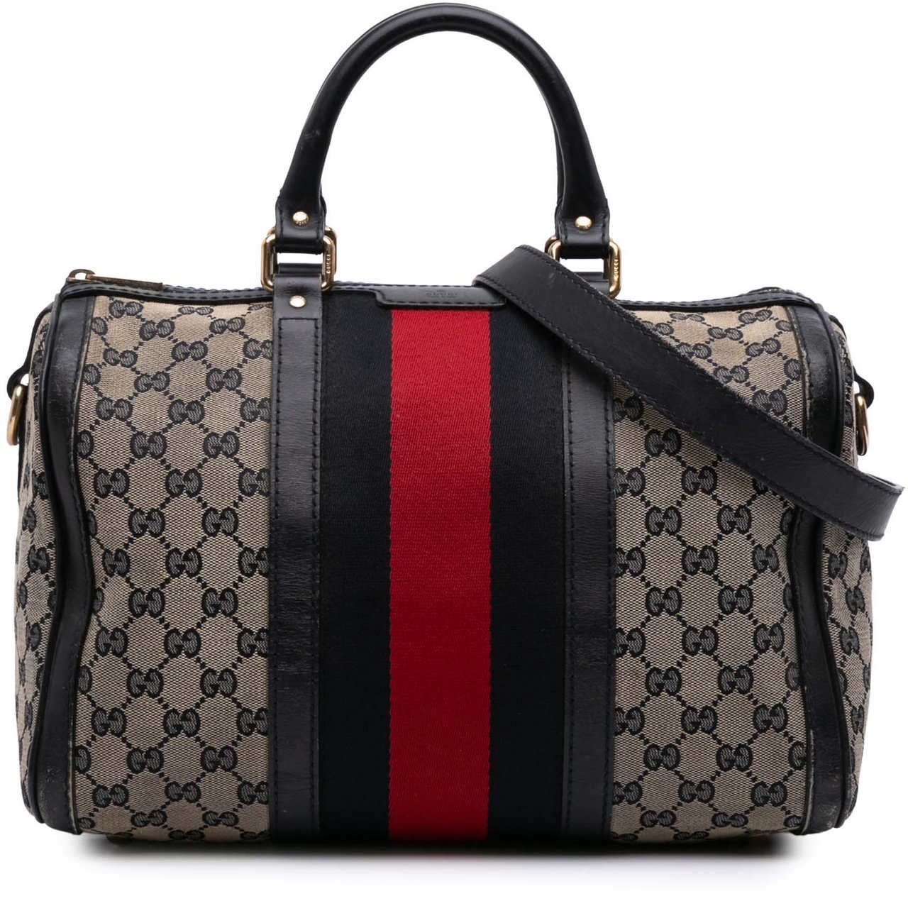 Gucci Medium GG Canvas Web Joy Boston Bag Bruin