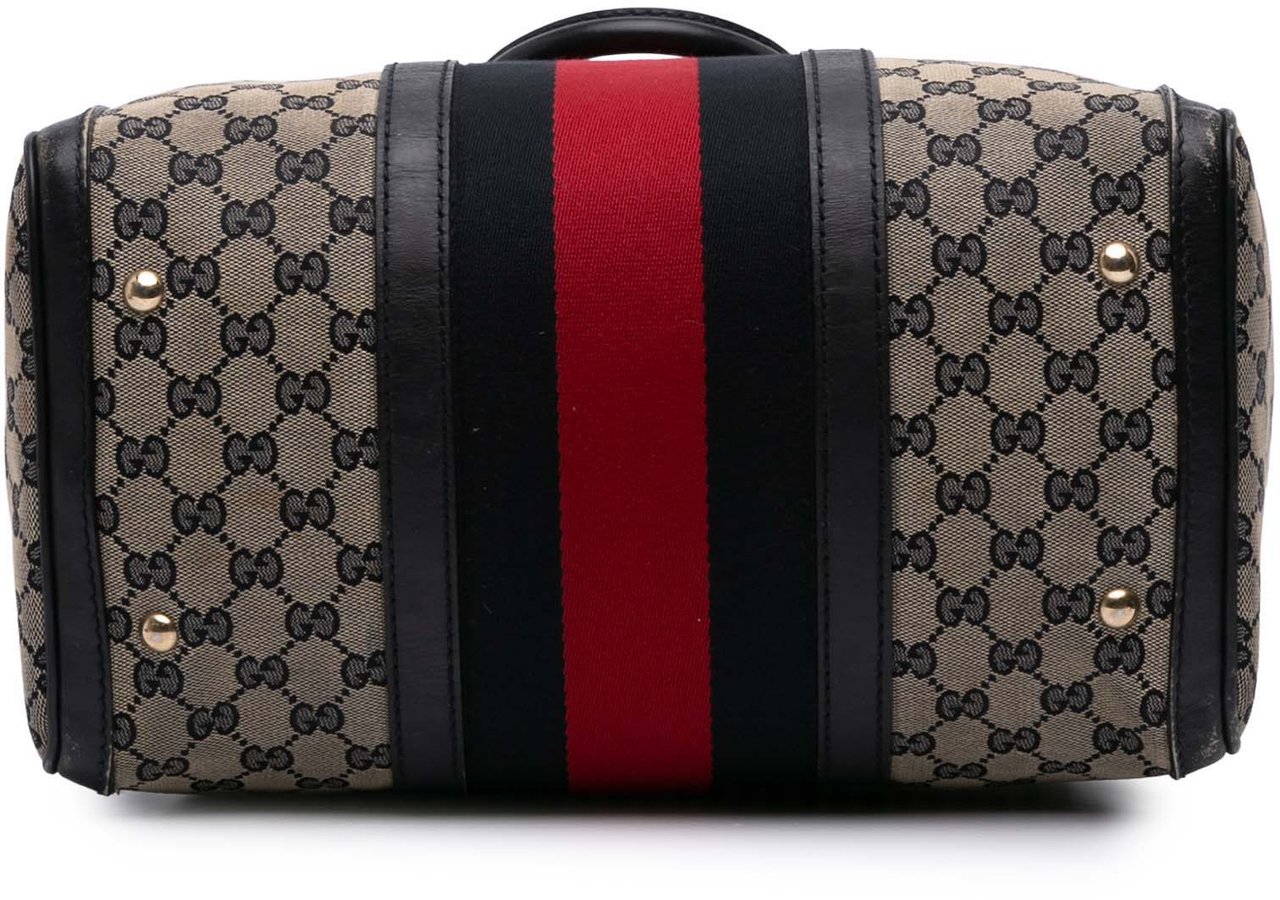 Gucci Medium GG Canvas Web Joy Boston Bag Bruin