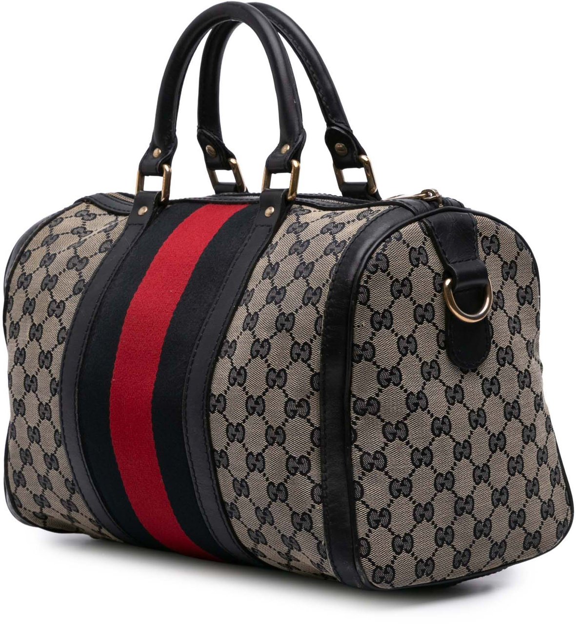 Gucci Medium GG Canvas Web Joy Boston Bag Bruin