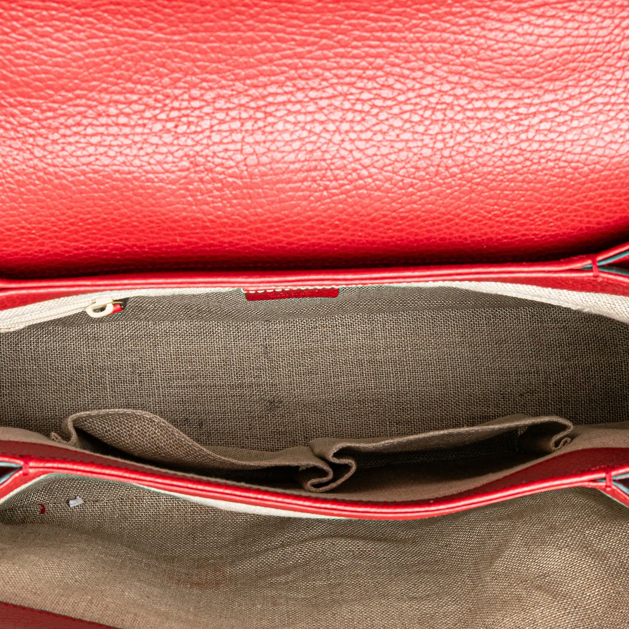 Gucci Medium Dollar Calf Interlocking G Satchel Rood