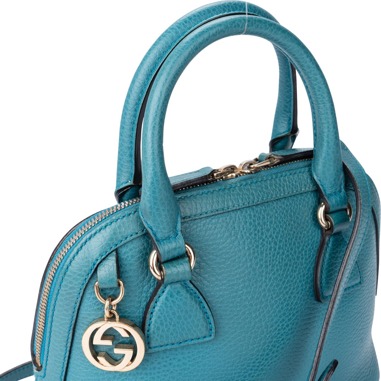 Gucci Gucci Blue Leather GG Handbag Blauw