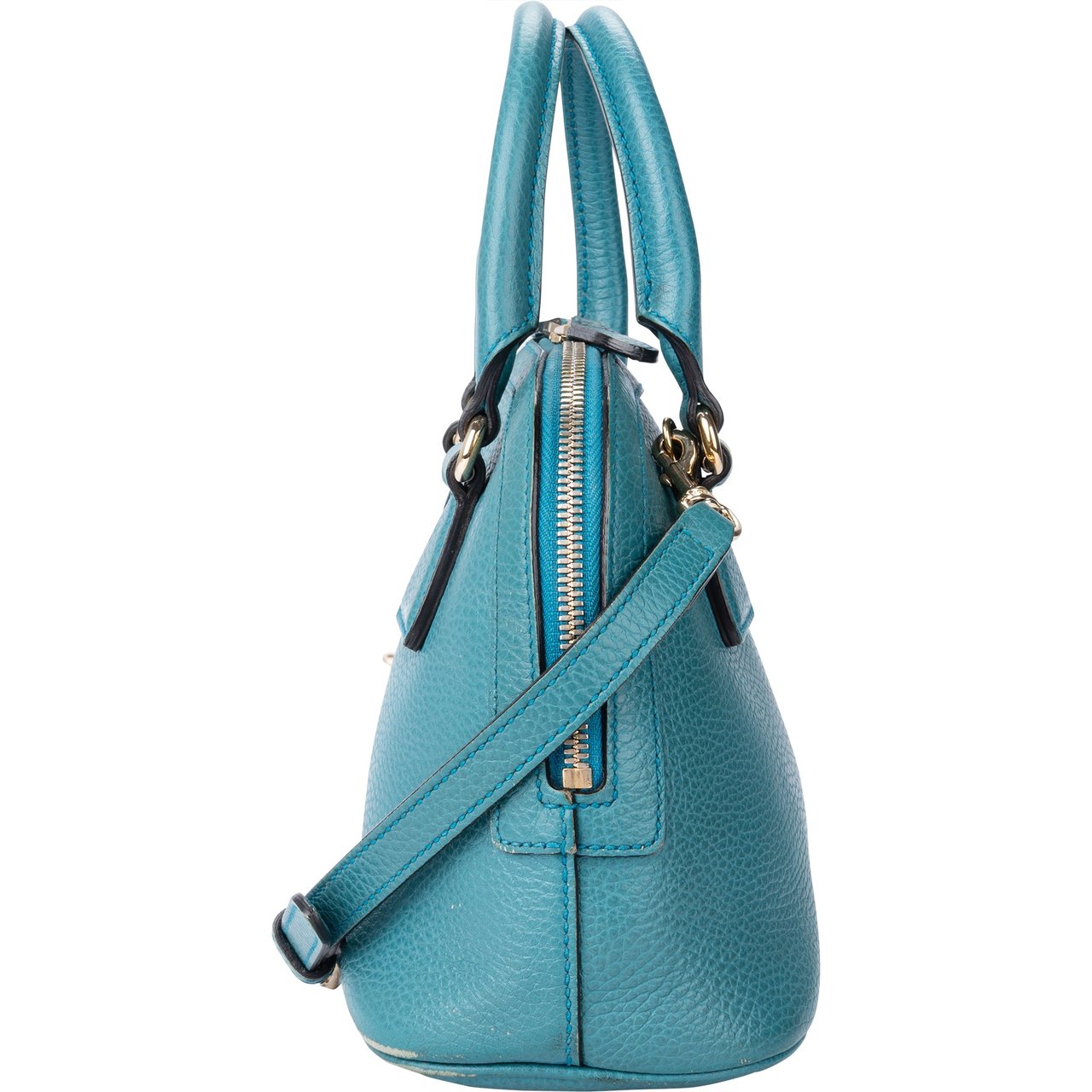 Gucci Gucci Blue Leather GG Handbag Blauw