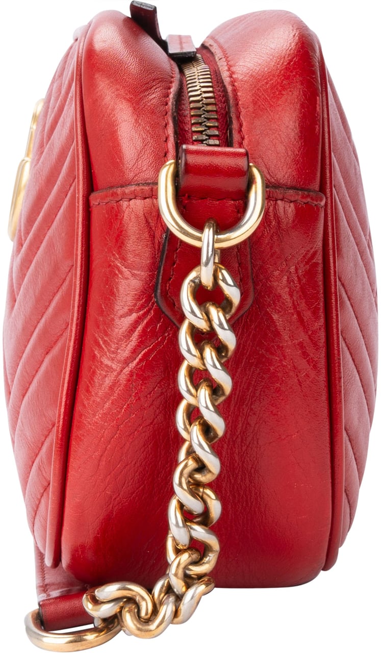 Gucci Gucci Rosso Leather Marmont Crossbody Bag Divers