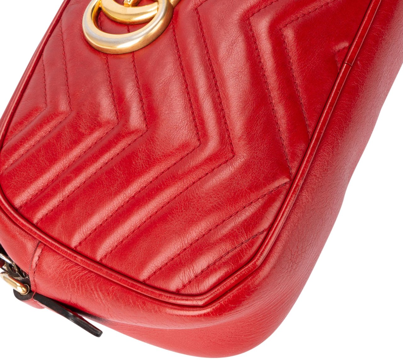 Gucci Gucci Rosso Leather Marmont Crossbody Bag Divers