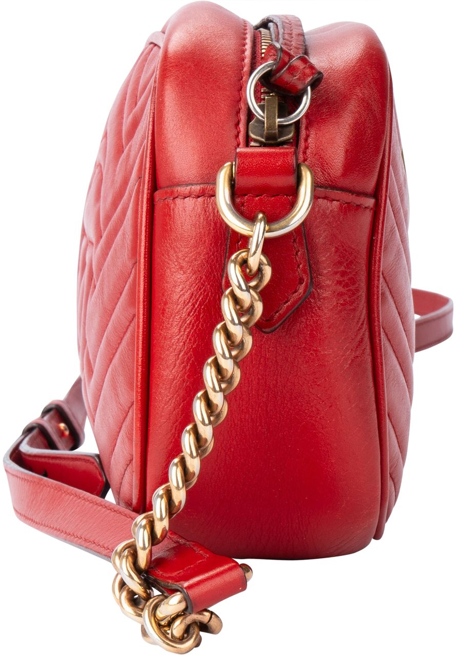 Gucci Gucci Rosso Leather Marmont Crossbody Bag Divers