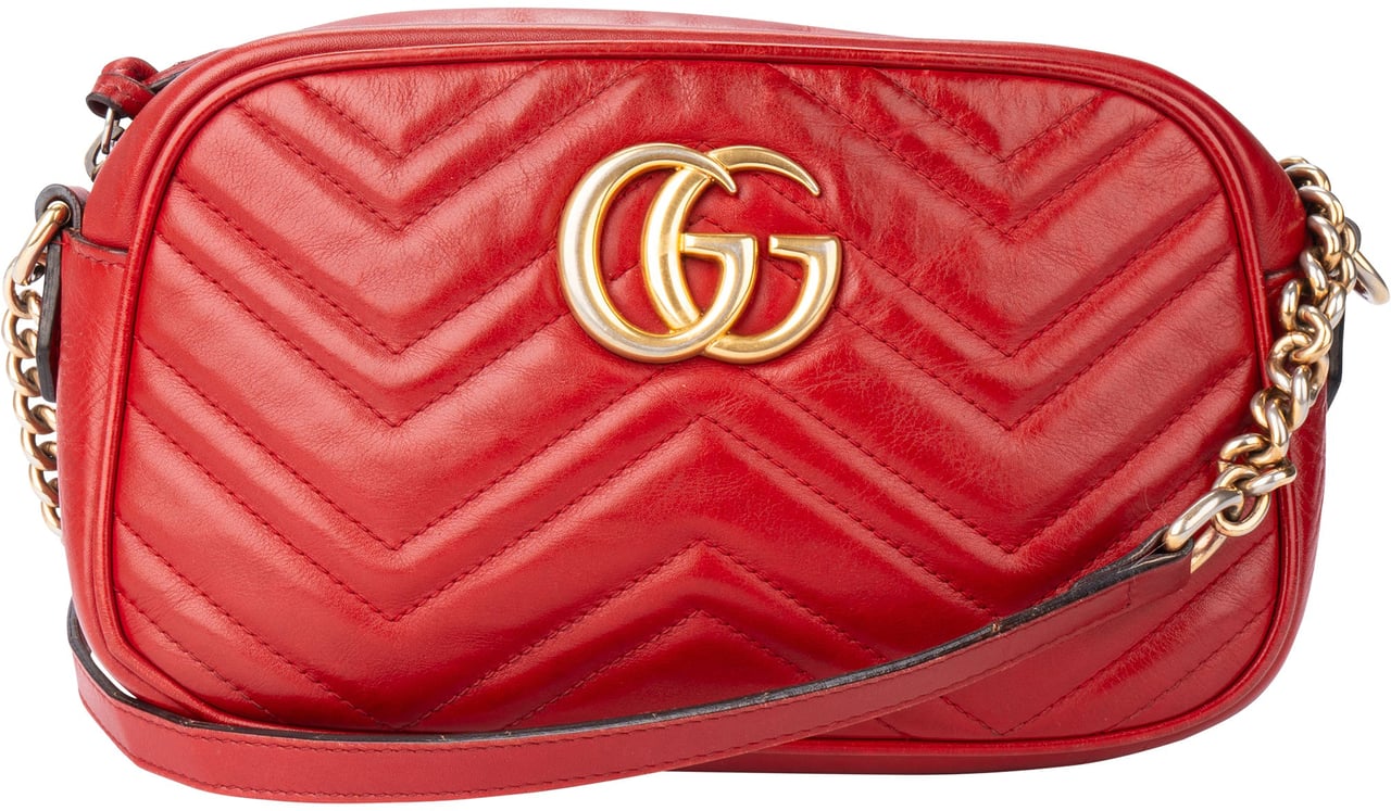 Gucci Gucci Rosso Leather Marmont Crossbody Bag Divers