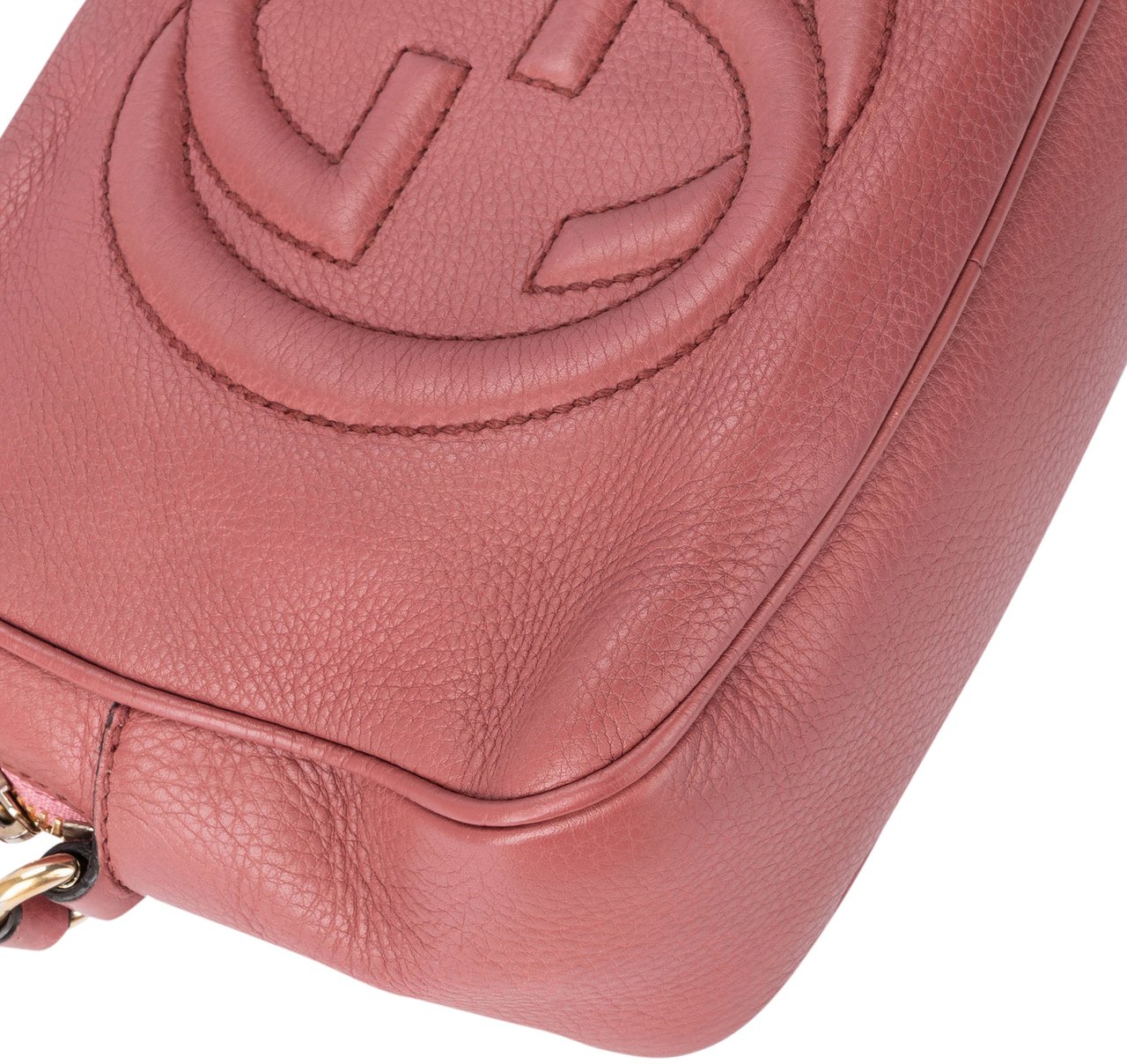 Gucci Gucci Pink Leather GG Soho Crossbody Bag Roze