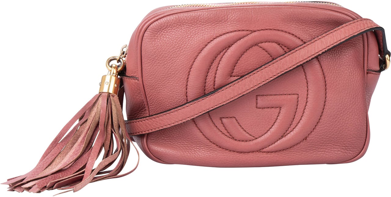 Gucci Gucci Pink Leather GG Soho Crossbody Bag Roze