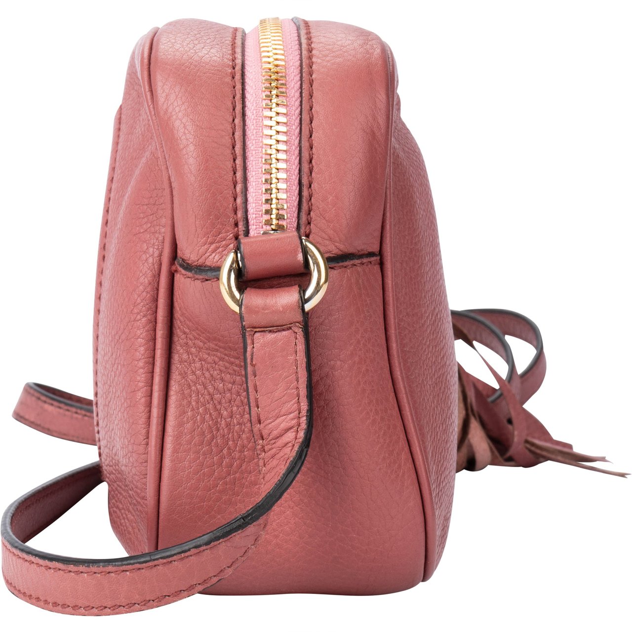 Gucci Gucci Pink Leather GG Soho Crossbody Bag Roze