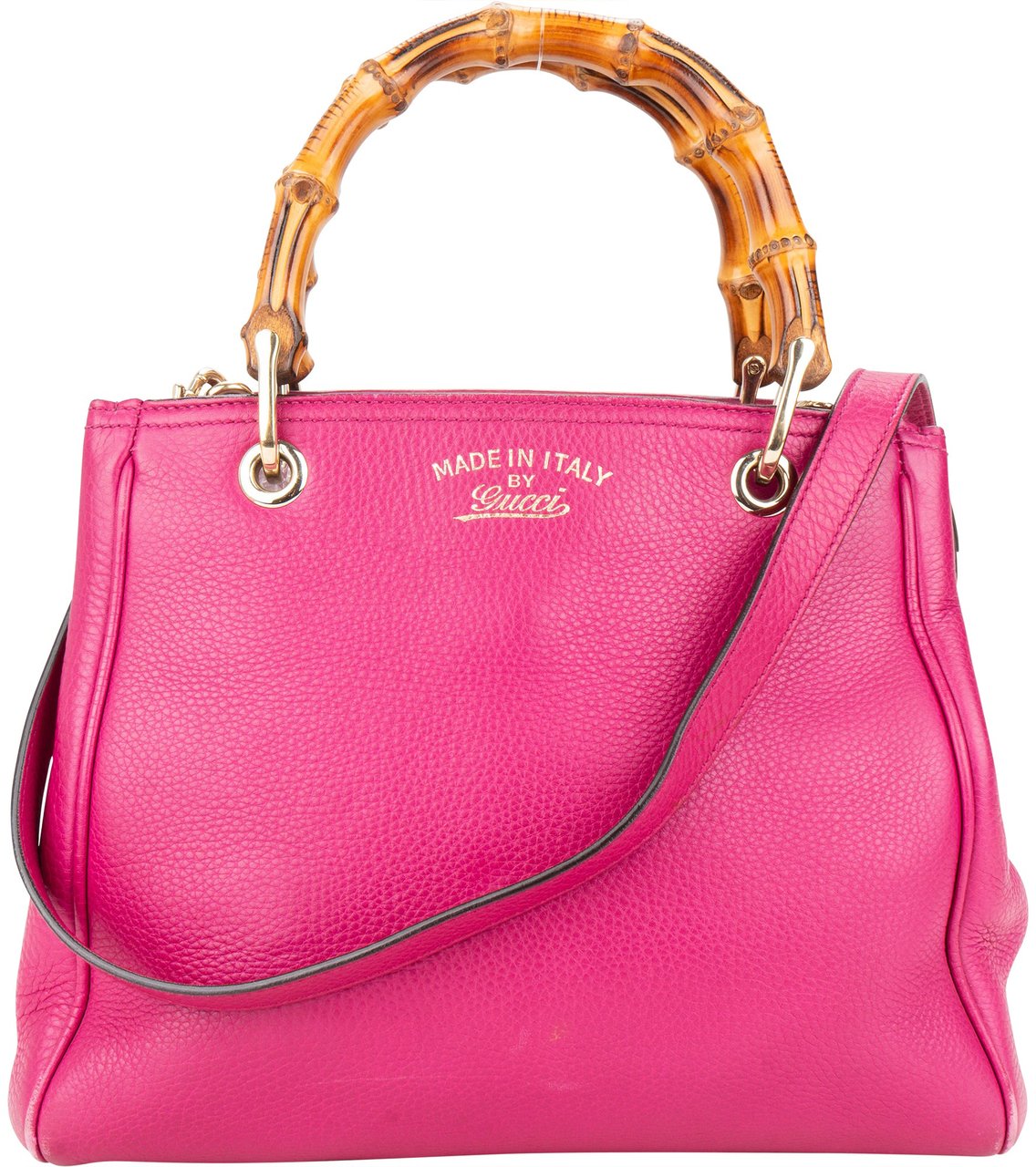 Gucci Gucci Pink Leather Bamboo Handbag Roze