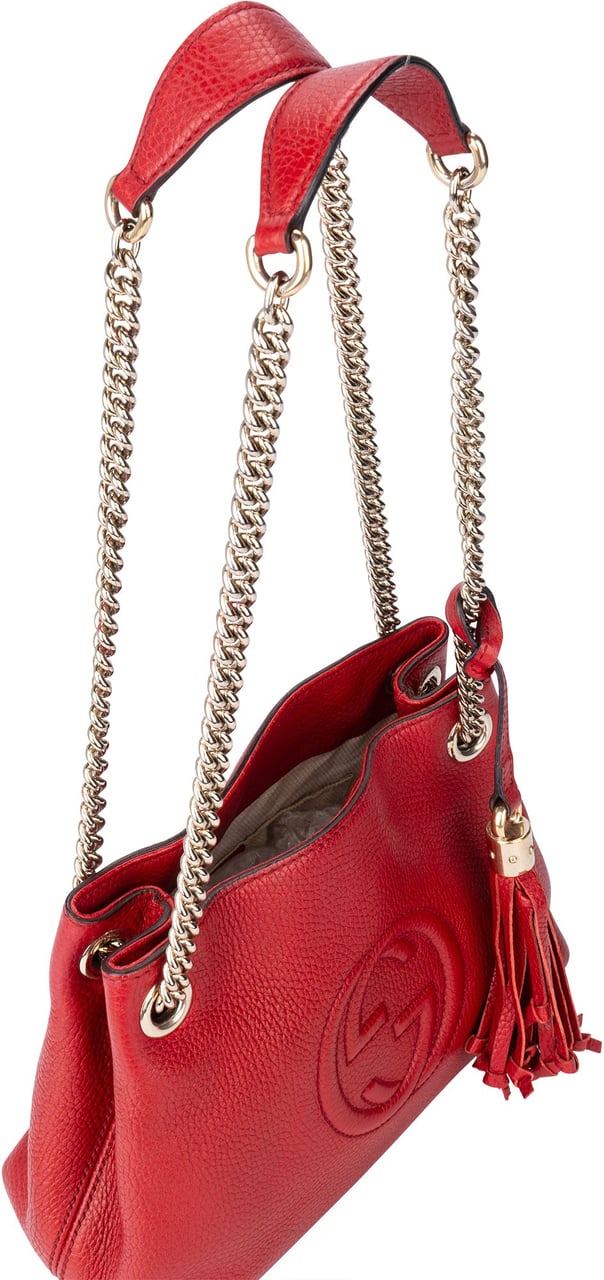 Gucci Rosso Leather GG Soho Crossbody Bag Divers