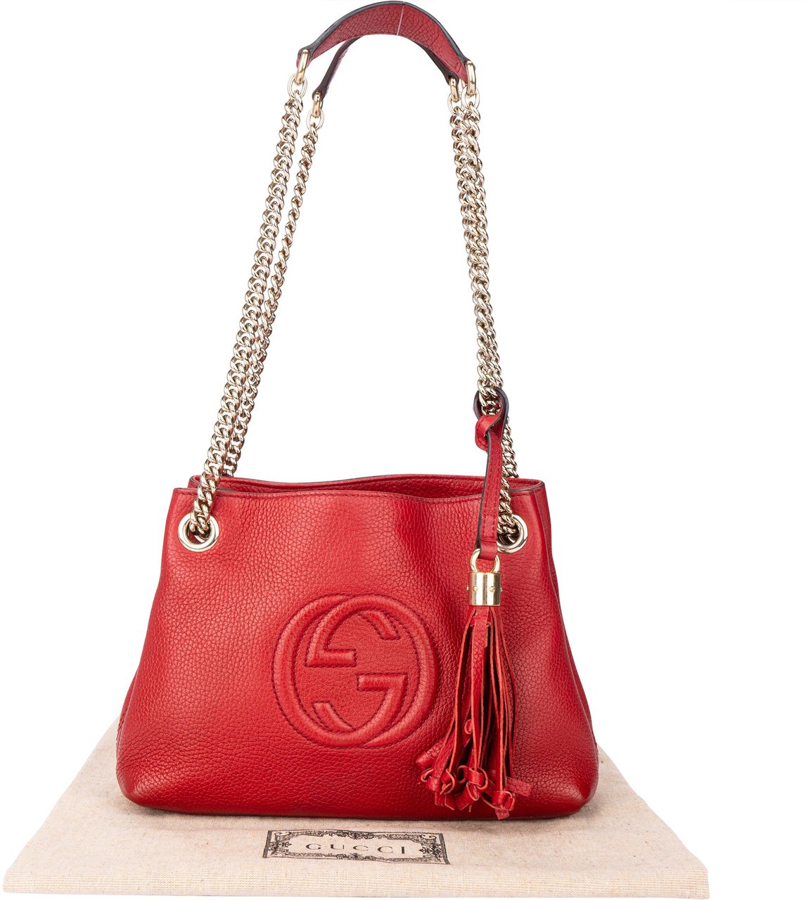 Gucci Rosso Leather GG Soho Crossbody Bag Divers