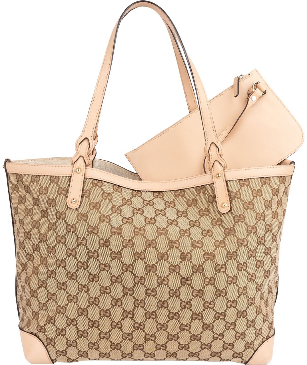 Gucci Gucci Monogram GG Tote Shoulder Bag Beige