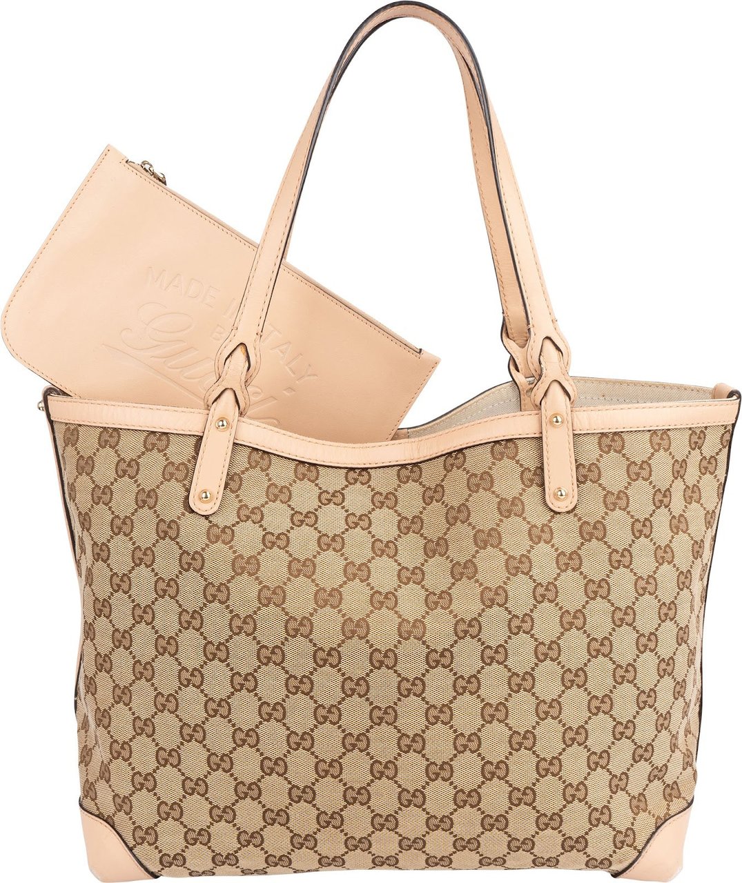 Gucci Gucci Monogram GG Tote Shoulder Bag Beige