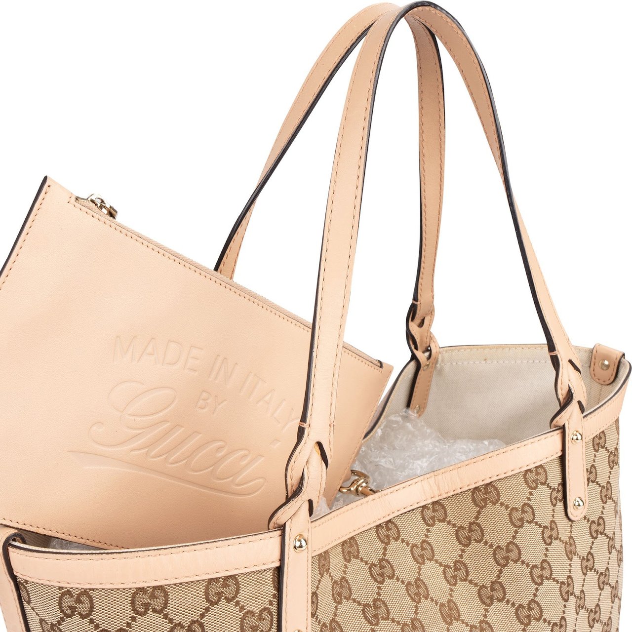 Gucci Gucci Monogram GG Tote Shoulder Bag Beige