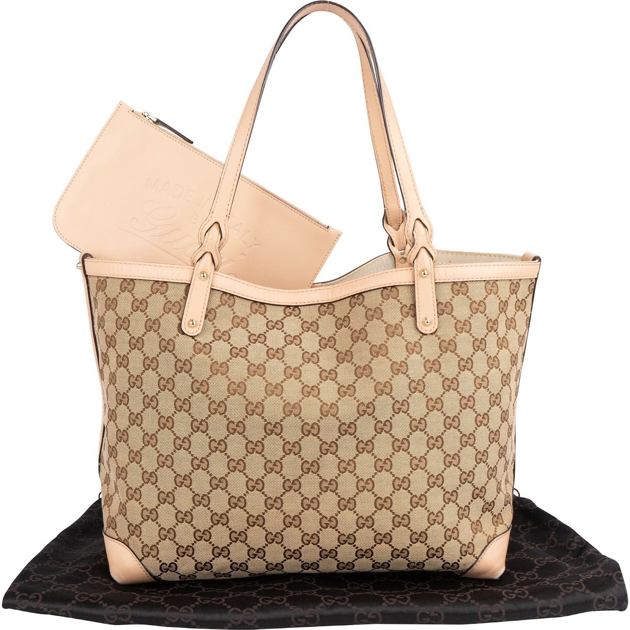 Gucci Gucci Monogram GG Tote Shoulder Bag Beige